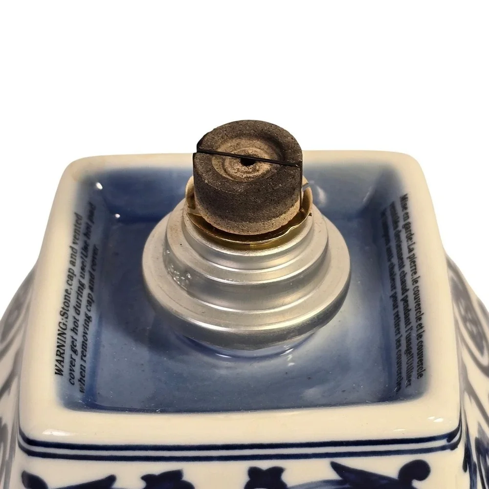 Blue and‎ White Chinoiserie Ceramic Ginger Jar OIL Burning lamp Gift mom friend